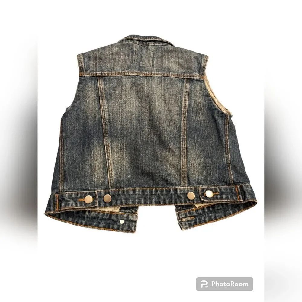 Thread & supply vintage Embroidered denim vest - Picture 5 of 7